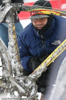 The cold temps made cleaning bikes difficult