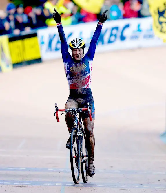 Katie Compton wins the Cyclocross World Cup in Roubaix.  Joe Sales