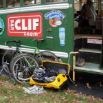 Cyclocross bike, wheelsets and all the various gear make for a lot of stuff Throwing it all together, trying to make it look neat! © Josh Liberles