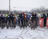 The Masters men took to the course in frigid, but muddy, conditions © Cyclocross Magazine