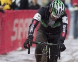 Gunnar Shogren had the worst luck, but perhaps the best race, overcoming a rolled tire to move into third © Cyclocross Magazine