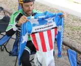 Tim Johnson unveils his new National Championship kit at the Surf City Finale, Aptos High, 2010 © Cyclocross Magazine