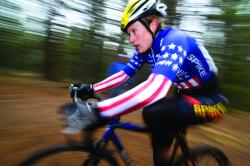 Katie Compton in her usual national champion’s jersey. by Mark Legg