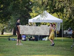 Cyclocross Spectators Get Comfy at Jackson Park