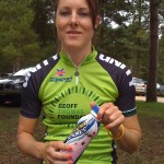 Gabby Day with her new recovery drink sponsor, For Goodness Shakes.