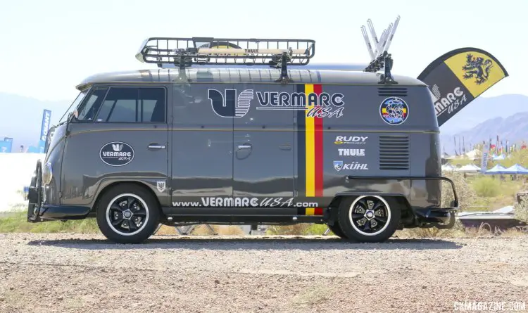 Go to any major bike event, and the stylin' VW Bus of Brian Worthy of Vermarc is there. Vermac, like BioRacer, is a high-end Belgian cycling garment brand. © Cyclocross Magazine