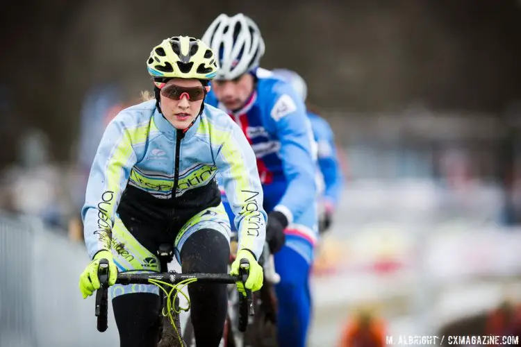 Caro Gomez Villafane making history by being the first cyclocrosser to represent Argentina at the World Championships. © Mike Albright / Cyclocross Magazine