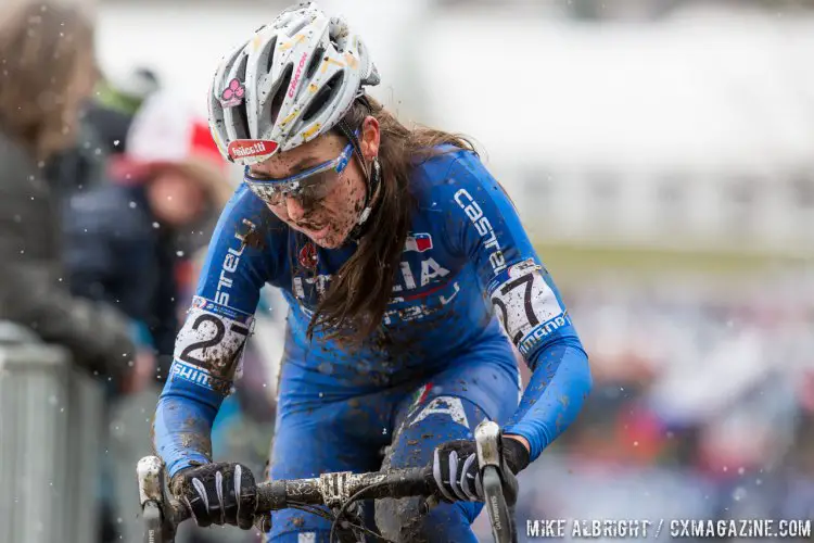 Eva Lechner battled back after losing her wheel, and was left wondering what could have been after turning the fastest laps of the day. Elite Women - 2015 Cyclocross World Championships © Mike Albright / Cyclocross Magazine