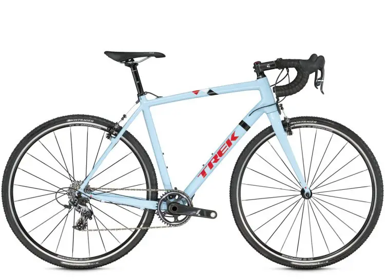 Slightly more modest than Belgian blue: Trek's 2016 Crockett 7, with SRAM CX1 and cantilever brakes. Photo from Trek Bicycles.