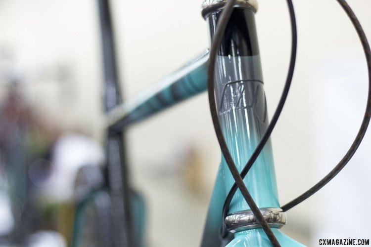 Mars Cycles' uses stainless steel down tube, head tube, and fork legs. NAHBS 2015. © Cyclocross Magazine