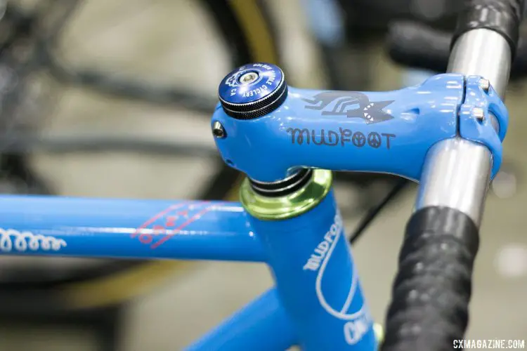 Stinner Frameworks painted an ENVE Stem to match the Mudfoot singlespeed. NAHBS 2015. © Cyclocross Magazine