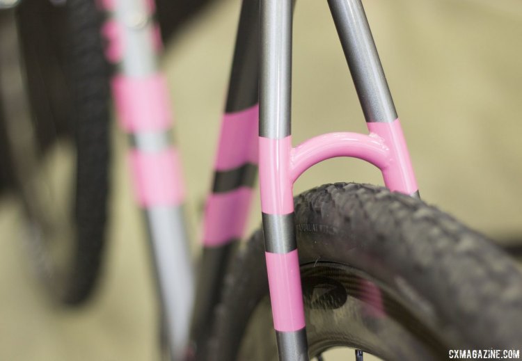 Stinner Frameworks showed off several eye-catching colorful finishes on its cyclocross frames. © Cyclocross Magazine