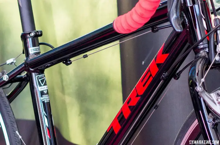 Trek Bikes' KRX looks like the perfect starter cyclocross bike but has one feature that's not ideal for shouldering in cyclocross: the brake cable on the underside of the top tube. © Cyclocross Magazine