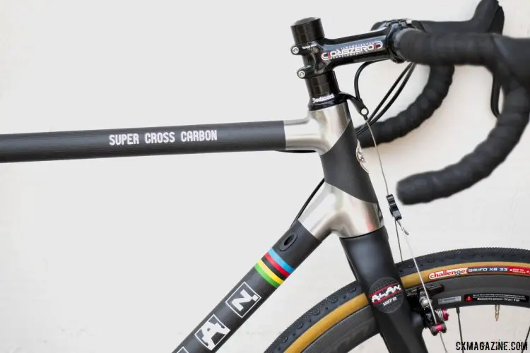 The Alan Super Cross carbon cyclocross bike is ready for internal cable routing, and offers a taperered head tube and steerer. © Cyclocross Magazine