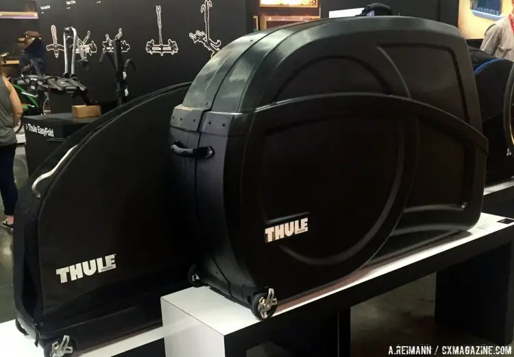 Thule’s bike cases and T2 rear rack at Interbike 2015. © A. Reimann / Cyclocross Magazine