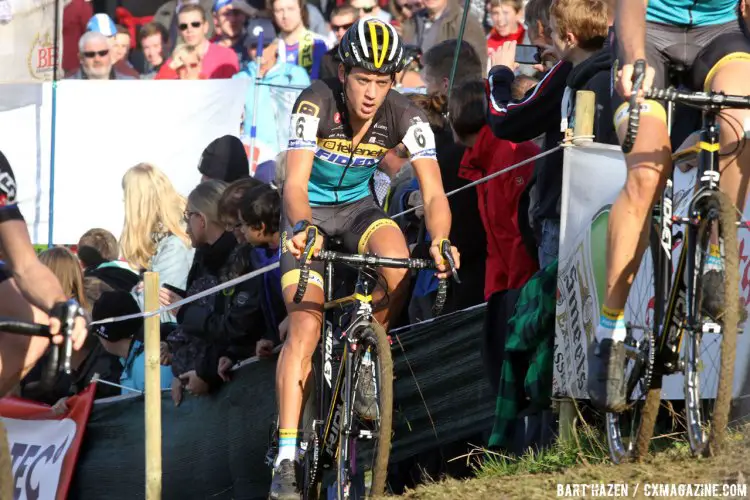 Tom Meussen took the responsiblity of leading the chase of Wout van Aert, and was rewarded with a fourth place finish. © Bart Hazen