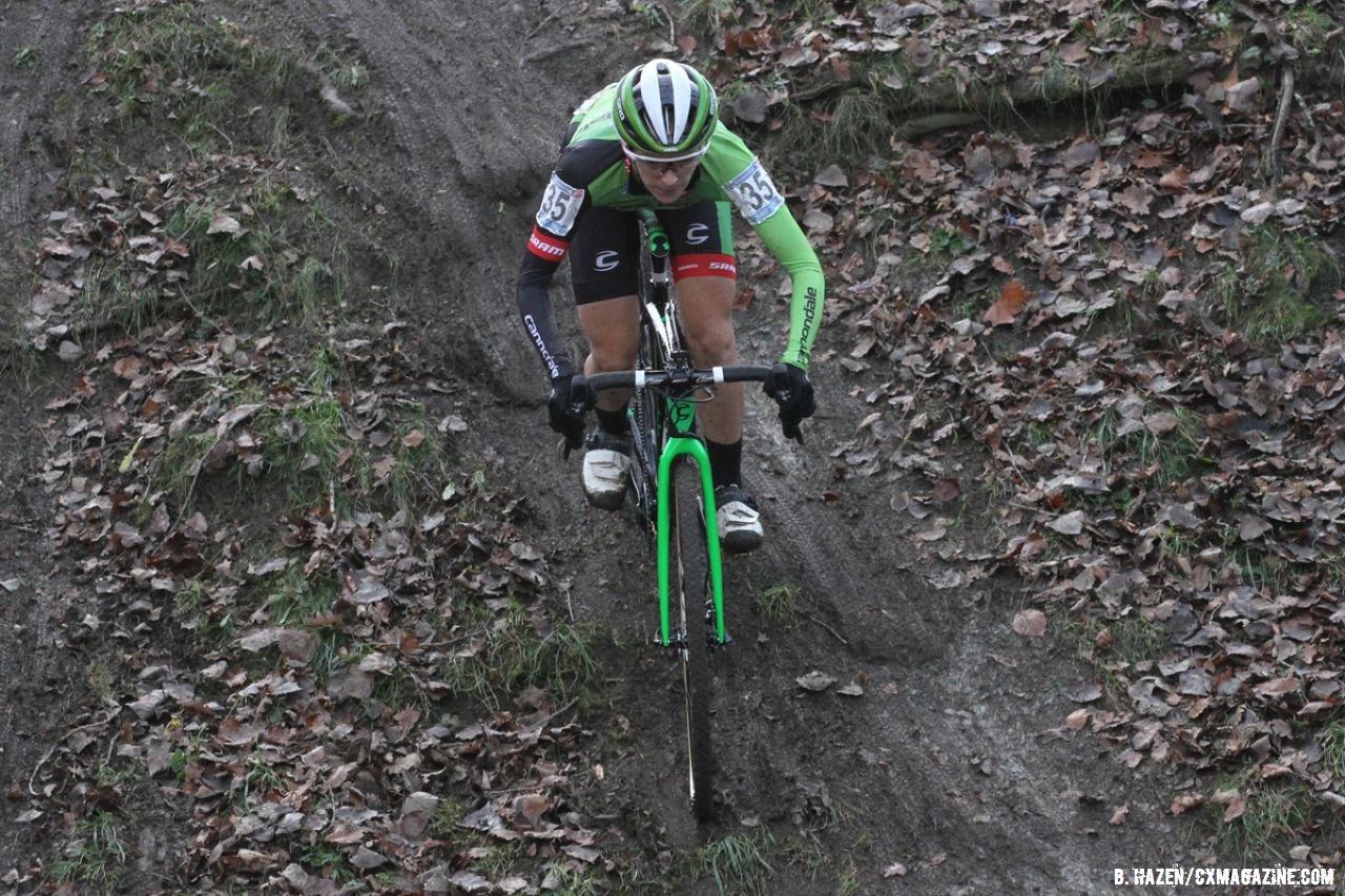 The muddy, rutted drop offs are littered with roots and ruts. © Bart Hazen