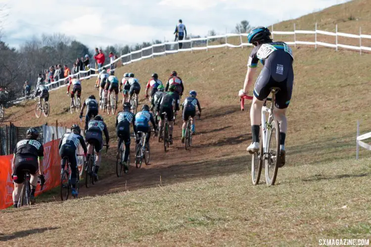 Choose your own line. This racer took advantage. Singlespeed Men, 2016 Cyclocross National Championships. © Cyclocross Magazine