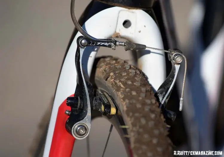 TRP CX8.4 Mini-V’s provide the stopping power without sacrificing clearance. © Cyclocross Magazine