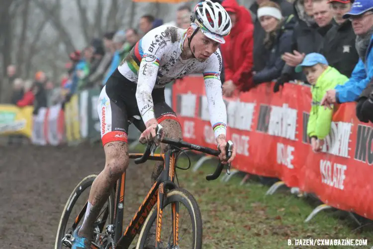 The World Champion, Mathieu van der Poel was unstoppable. 2016 World Cup Hoogerheide. © Bart Hazen