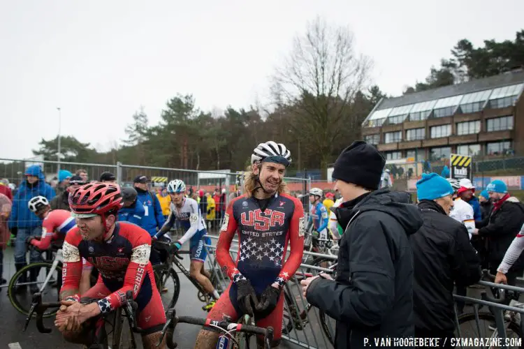 The Americans have much to proud of, and much to ponder. Tobin Ortenblad and Scott Smith. © Pieter Van Hoorebeke / Cyclocross Magazine