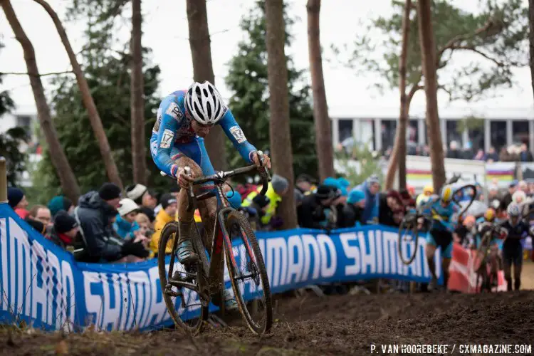 Adam Toupalik was strong, and was one of the few to ride this climb, but burned his matches one lap too early. © Pieter Van Hoorebeke / Cyclocross Magazine