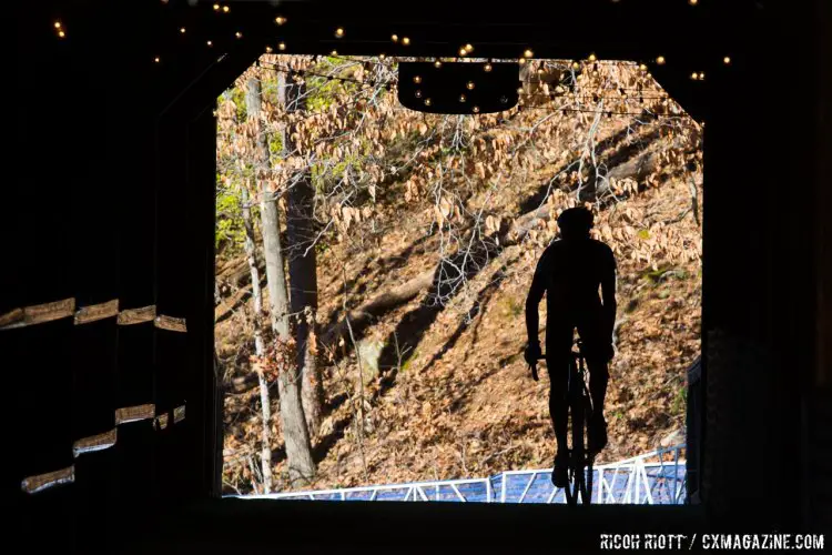 The Bike Barn sent riders into darkness. © R. Riott / Cyclocross Magazine