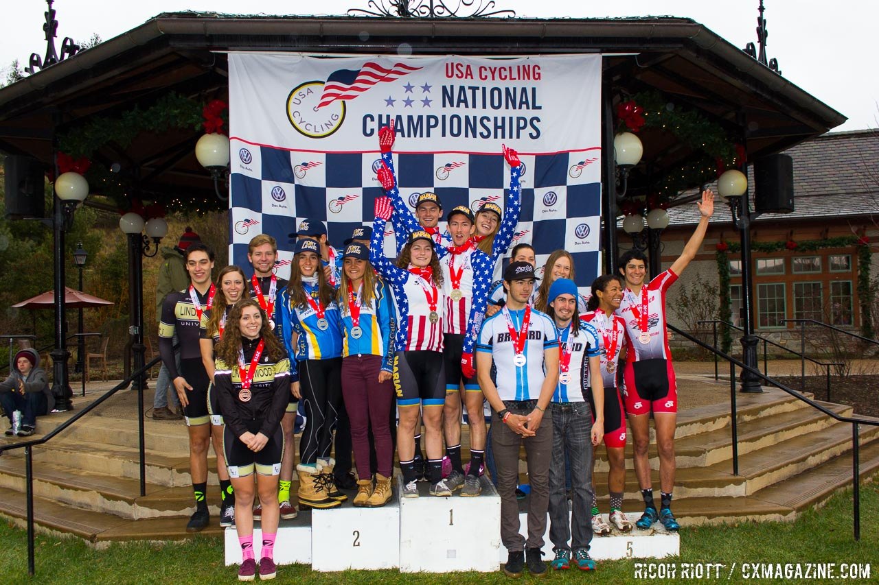 2016 USA Cycling Cyclocross Collegiate D1 4x4 Team Relay Podium