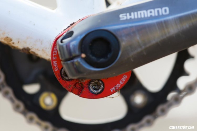 Another look at Allen's bottom bracket solution. 2016 Cyclocross National Championships. © R. Riott/Cyclocross Magazine