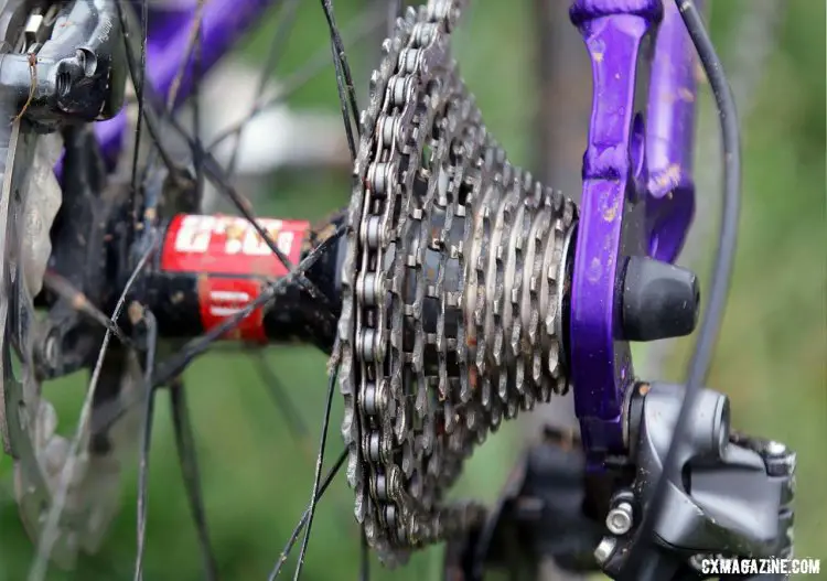 The 11-32 cassette provides and ample gear range to tackle the hilly course in Asheville. © Cyclocross Magazine