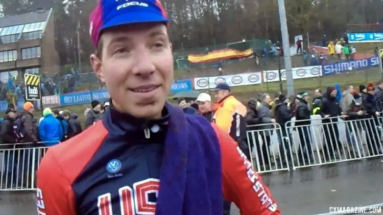 Jeremy Powers was philosophical after his missed pedal but strong comeback, and will end his season in Tokyo in a few weeks. © Cyclocross Magazine