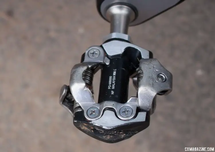 Mark Legg-Compton maintains the M8000 Shimano XT pedals shed mud better than the XTR model.