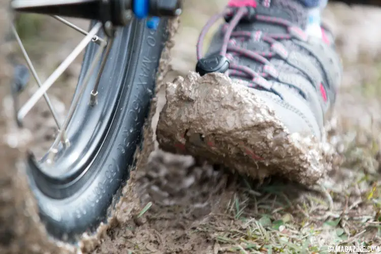Even the little ones wished for mud tires and toe spikes. Kid Cross Race, 2016 Cyclocross National Championships. © Cyclocross Magazine