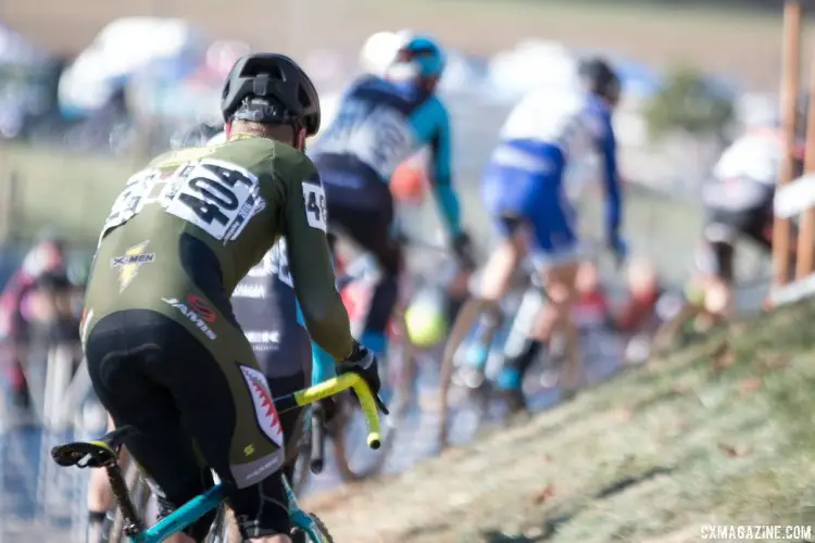 Tom Horrocks has a good start, with the big names in sight. Masters 45-49, 2016 Cyclocross National Championships. © Cyclocross Magazine