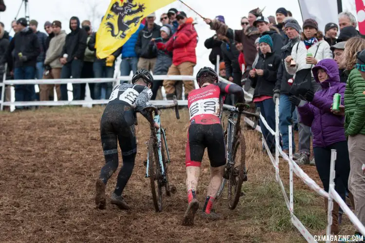Crowds were deep and rowdy on the Ingles Heckle Hill. © Cyclocross Magazine