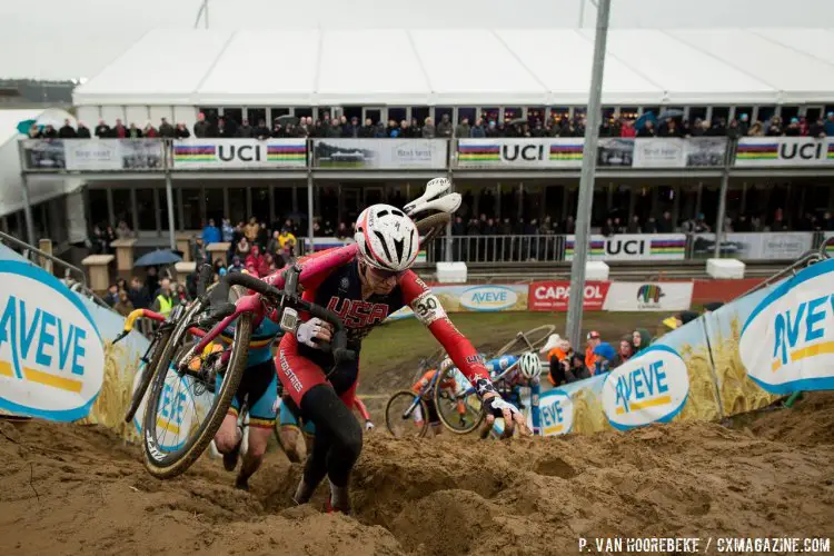 Logan Owen moved up two spots to 13th from his 15th in Tabor. U23 Men, 2016 Cyclocross World Championships. © Pieter Van Hoorebeke / Cyclocross Magazine