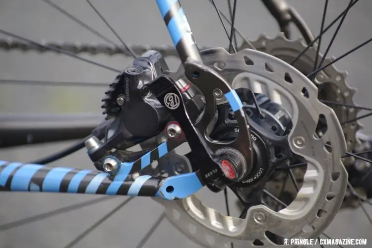 Shimano's R785 hydraulic brakes keep Dyck's speed in check. 2016 Cyclocross World Championships. © Regan Pringle / Cyclocross Magazine