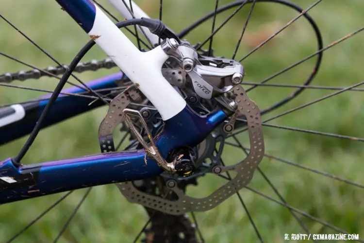 Ben Gomez Villafañe's Specialized Crux Pro CX1 is a 2015 model with out SCS so he's not limited in wheel choices. 2016 Cyclocross National Championships. © R. Riott / Cyclocross Magazine