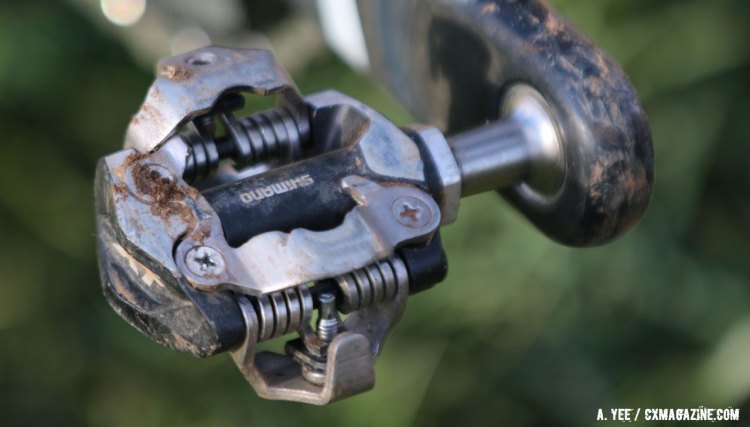 Deore XT M8000 pedals kept Mertz moving forward to win the Singlespeed Women's title at the 2016 Cyclocross National Championships. © Cyclocross Magazine