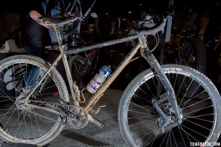 Reeb Cycles showcased several Sam's Pants bikes, including this one with a Rohloff internally-geared hub and a Lauf suspenion fork. NAHBS 2016. © Cyclocross Magazine