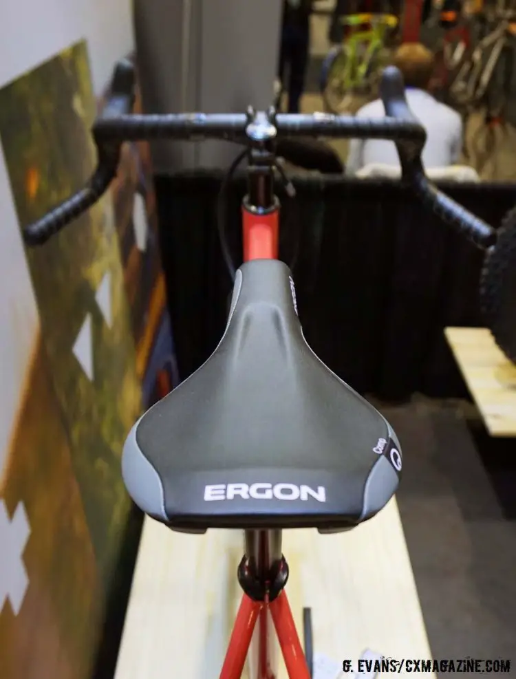 The Ergon saddle is more often seen on enduro bikes, yet it looks right at home on the WolfBeard. © Greg Evans/Cyclocross Magazine