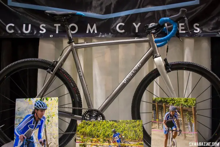 Rebeccah Bieri is Desalvo Custom Cycles' sponsored cyclocross rider, and her cyclocross bike was on display at NAHBS. NAHBS 2016. © Cyclocross Magazine