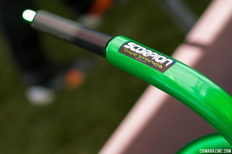 If you can see through your crank's axle, you should be able to find a Scorpion stand to work with your bike. They typically retail for $70-90. Sea Otter Classic 2016. © Cyclocross Magazine