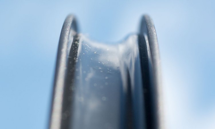 Vittoria's alloy rims feature the company's Speedlock lip that helps secure tubeless tires. The company says the alloy rims are exclusive to the brand. Vittoria Tires and Wheels, Sea Otter Classic 2016. © Cyclocross Magazine