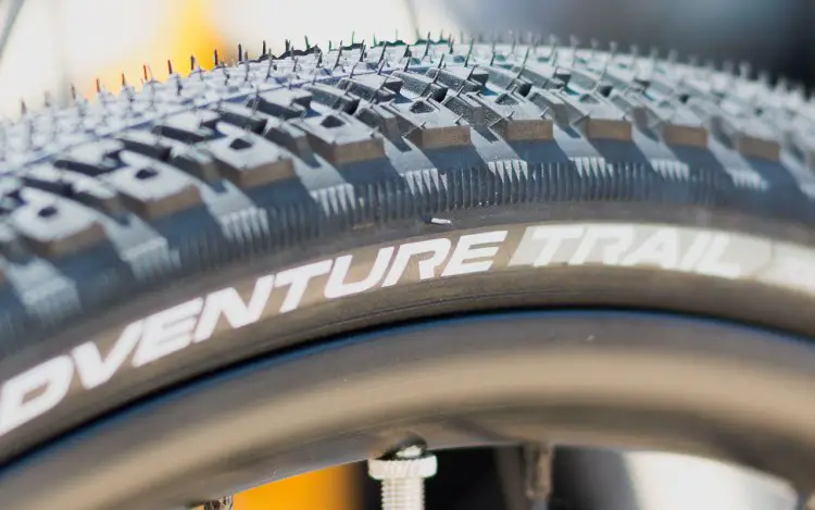 Vittoria's Adventure Trail 40c gravel tire that we first saw at Interbike is now available. Stay tuned for a full tire test. 38c tread width, 40c casing width, 120 tpi. Around $60. Sea Otter Classic 2016. © Cyclocross Magazine