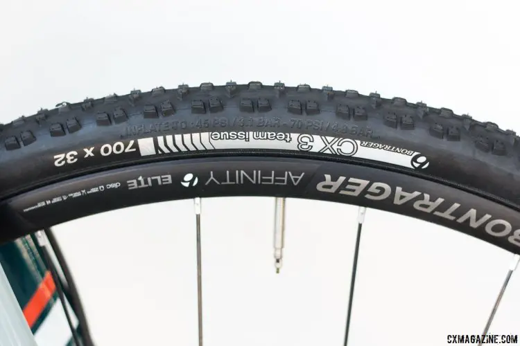 Tubeless tires, and a tubeless rim make for a smart spec. A molded plastic rim strip allows for tubeless conversion. Trek Boone 7 Disc in Review. © Cyclocross Magazine