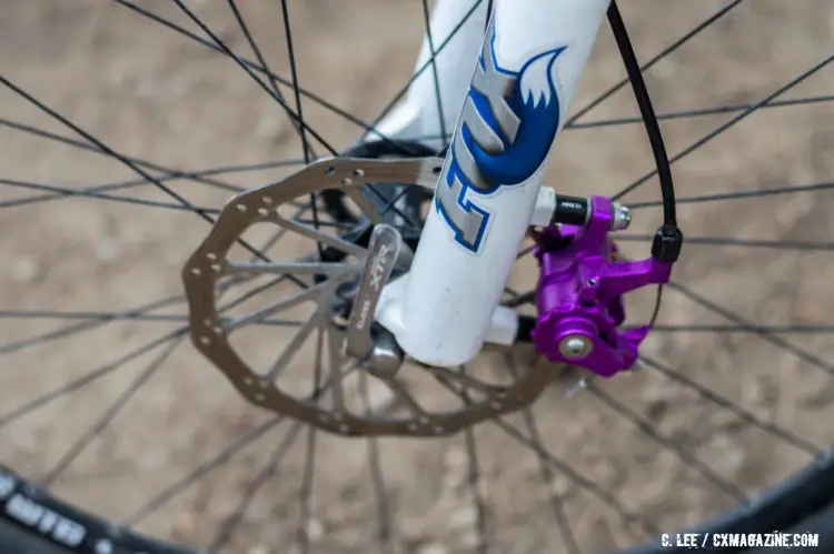 Paul Klamper brakes for Williams' Soulcraft. ©️ Clifford Lee / Cyclocross Magazine