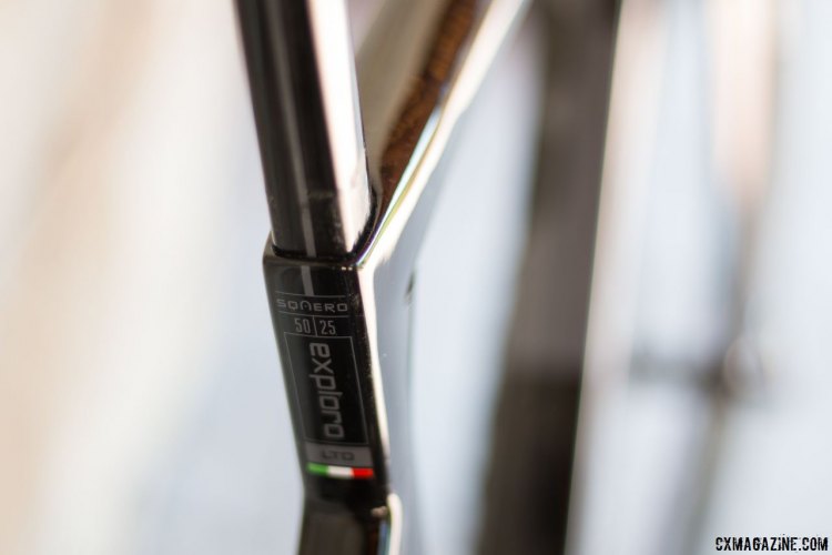 3T Exploro gravel/cyclocross bike features squared-off aerodynamic tube profiles. © Cyclocross Magazine