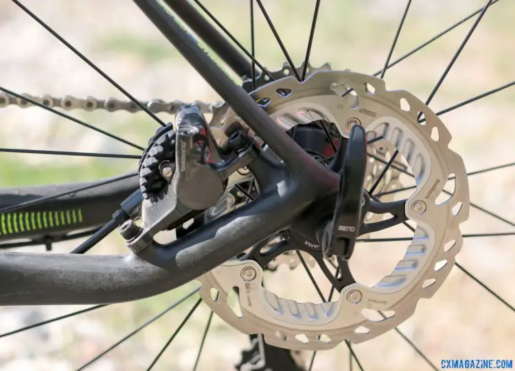 Post mount brakes handle braking duties on the GT Grade Ultegra. Press Camp 2016. © Cyclocross Magazine