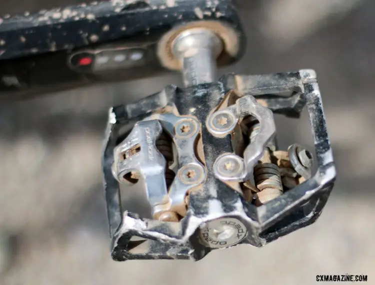 Fairly rare Xpedo SPD-type pedals as seen on the Peugot City Express. Lost and Found 2016. © Cyclocross Magazine